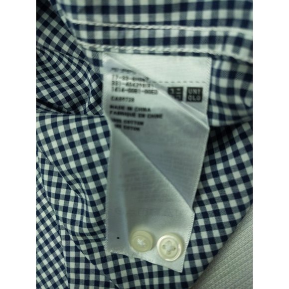 Uniqlo Mens Button Up Shirt Long Sleeve Size Medium Gingham - Picture 7 of 8